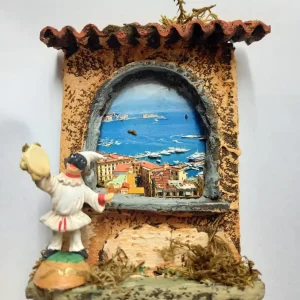 Magnete San Gregorio Armeno Golfo e palazzi di Napoli con Pulcinella tammorra